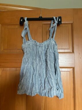 Hollister Blue Striped Tie-Shoulder Camisole Top